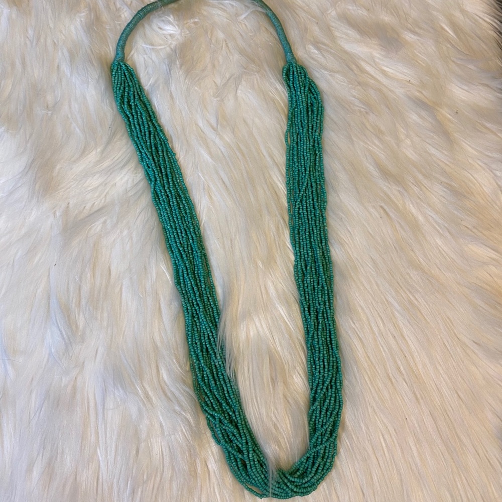 Turquoise Beaded Seed bead Necklace